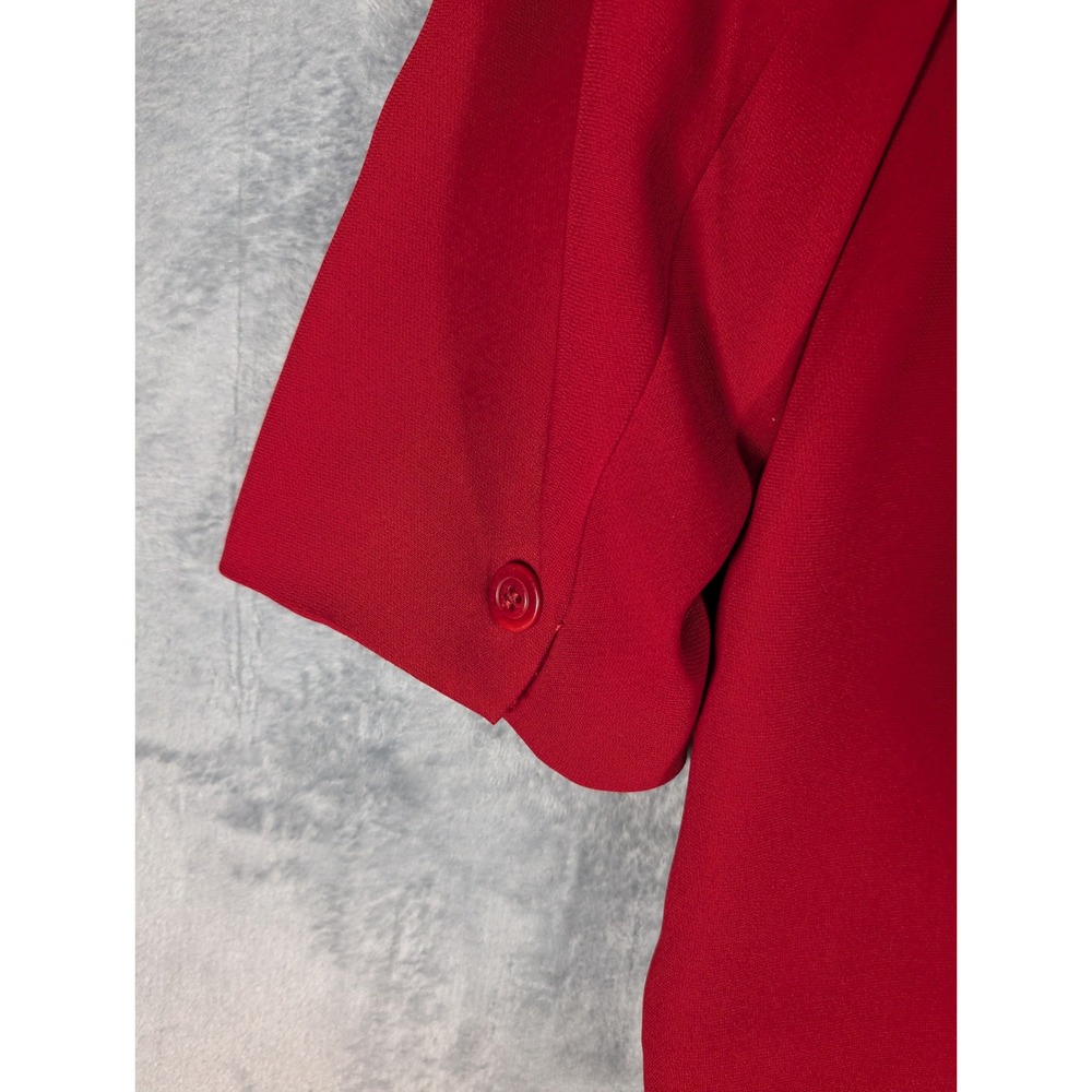 Rena Rowan Red Single Button Blazer Jacket Notch Lapel Career Plus Size 20W - Picture 9 of 14